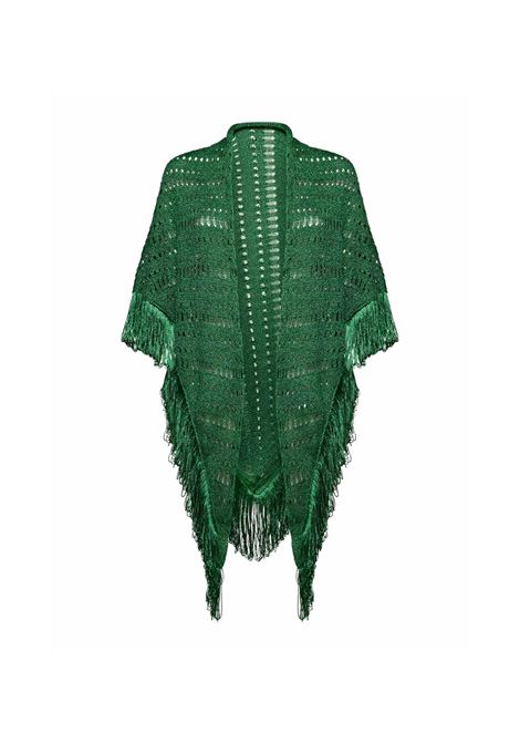 Scialle Simona Corsellini donna SLO0401 Verde lurex traforato frange SIMONA CORSELLINI | Scialle | SLO04010723